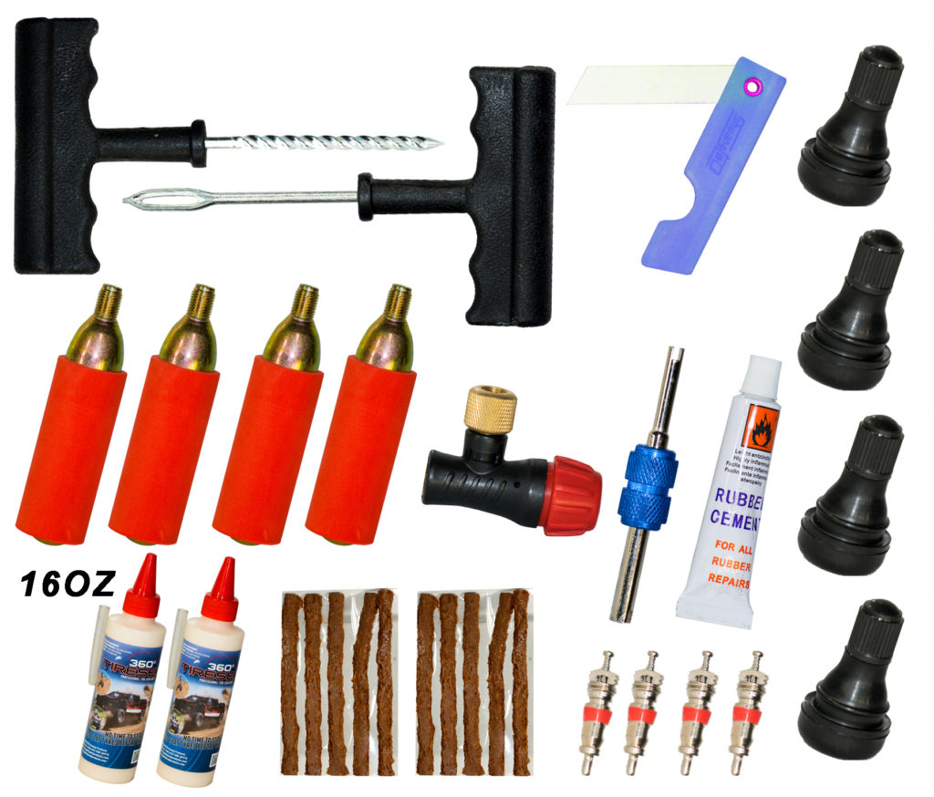 G4 3 Tire Repair Kit for Tubless type ATV/UTV/Lawn Mower 11in1 GPS